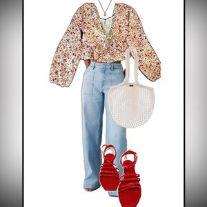 Floral Tie-Front Blouse